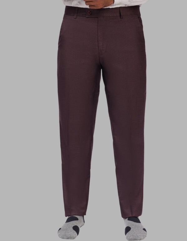 Formal Pant Mahroon Color Textured Suiting Stuff